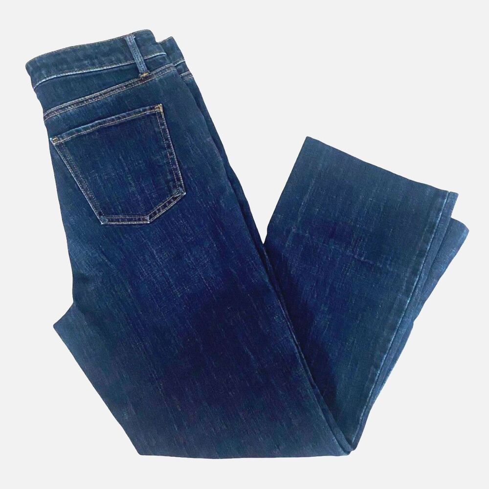 Talbots Barely Boot Cut Jeans 10 Short Dark Wash Indigo High Rise Denim Stretch - Picture 3 of 10